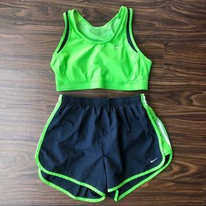 Nike Dri Fit Running Shorts and Sports Bra Coordinated Set